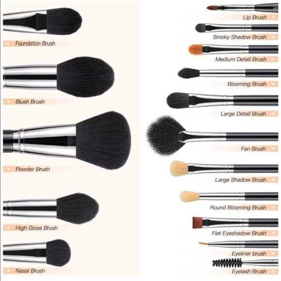 16 Pcs Makeup Brushes Set Brand New - Picture 3 of 6